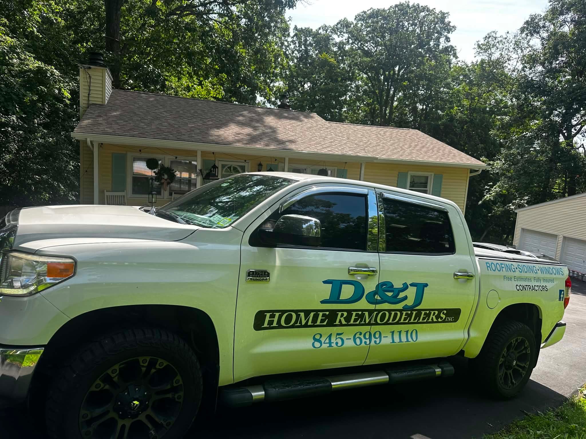 Contractor truck at residential job